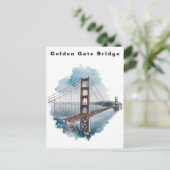 Golden Gate Bridge San Francisco Watercolor Postkarte (Stehend Vorderseite)