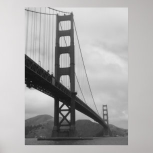 Golden Gate Bridge (Schwarz/Weiß) Poster