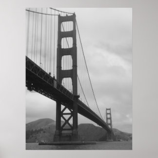 Golden Gate Bridge (Schwarz/Weiß) Poster