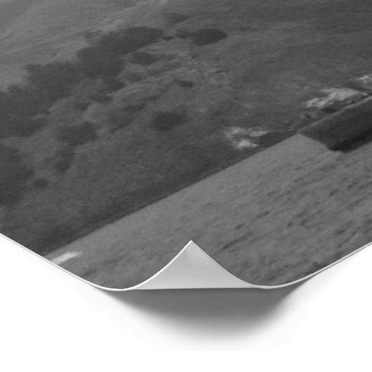 Golden Gate Bridge (Schwarz/Weiß) Poster (Ecke)