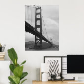 Golden Gate Bridge (Schwarz/Weiß) Poster (Heimbüro)