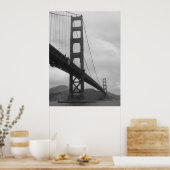 Golden Gate Bridge (Schwarz/Weiß) Poster (Küche)