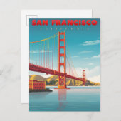 Golden Gate Bridge - Sehenswürdigkeit San Francisc Postkarte (Vorne/Hinten)