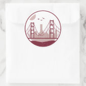Golden Gate Bridge Skyline Runder Aufkleber (Tasche)