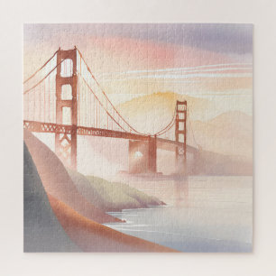 Golden Gate Bridge   Sonnenaufgang Schöne Aquarell Puzzle