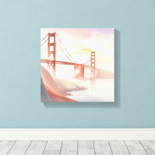 Golden Gate Bridge | Sonnenaufgang Schöne Wasserfa Leinwanddruck (Insitu (Holzboden))