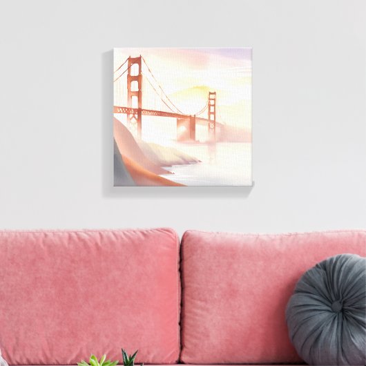 Golden Gate Bridge | Sonnenaufgang Schöne Wasserfa Leinwanddruck (Insitu (Wohnzimmer))