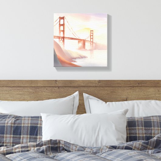 Golden Gate Bridge | Sonnenaufgang Schöne Wasserfa Leinwanddruck (Insitu (Schlafzimmer))