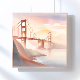 Golden Gate Bridge | Sonnenaufgang Schöne Wasserfa Poster