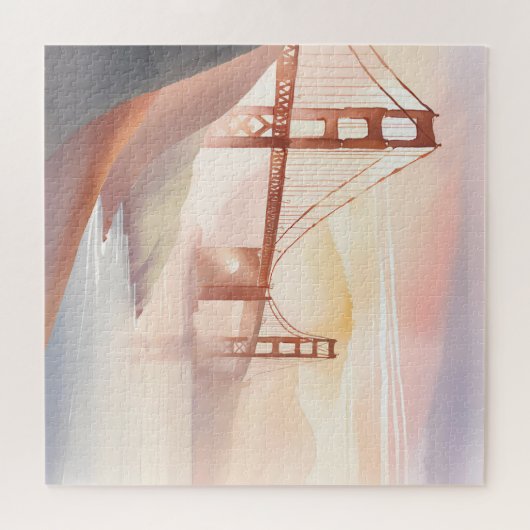 Golden Gate Bridge | Sonnenaufgang Schöne Wasserfa Puzzle (Horizontal)