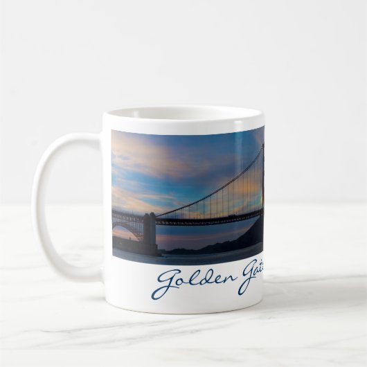 Golden Gate Bridge Sonnenuntergang Panorama Kaffeetasse (Links)
