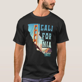 Golden Gate Bridge Souvenir San Francisco Karte T-Shirt