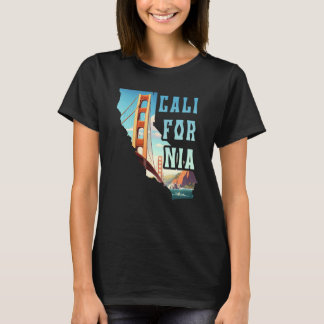 Golden Gate Bridge Souvenir San Francisco Karte T-Shirt