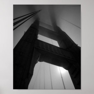 Golden Gate Bridge Tower in Fog - San Francisco Poster