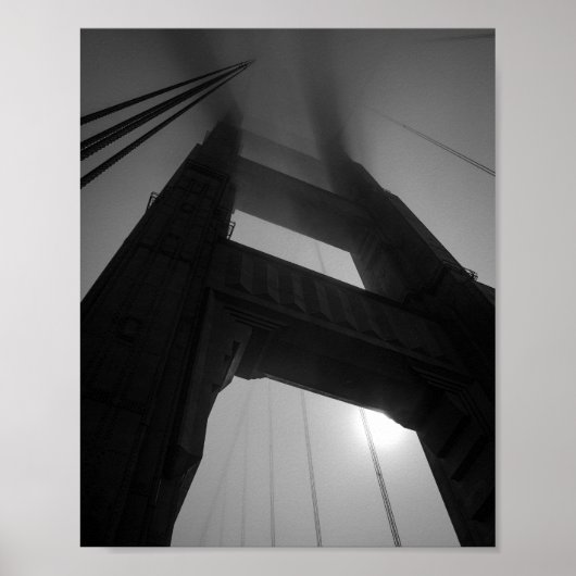 Golden Gate Bridge Tower in Fog - San Francisco Poster (Vorne)
