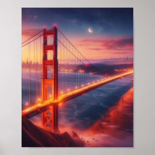 Golden Gate Bridge Travel Poster (Vorne)