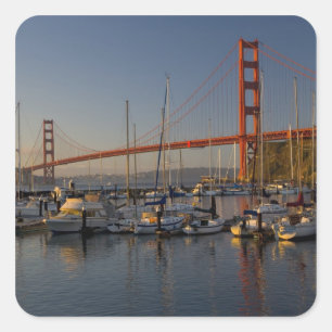 Golden Gate Bridge und San Francisco 4 Quadratischer Aufkleber