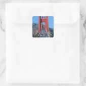 Golden Gate Bridge und San Francisco Bay Quadratischer Aufkleber (Tasche)