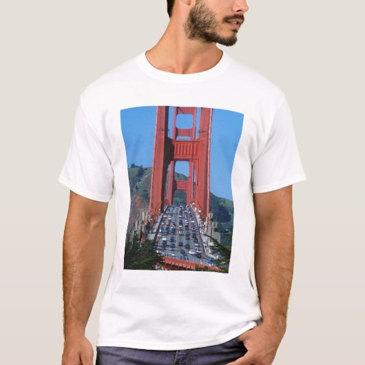 Golden Gate Bridge und San Francisco Bay T-Shirt (Vorderseite)