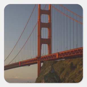 Golden Gate Bridge und San Francisco Quadratischer Aufkleber