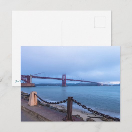 Golden Gate Bridge Under Fog Postkarte (Vorne/Hinten)