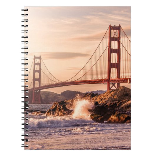 Golden gate bridge vom Bäcker-Strand Notizblock (Vorderseite)