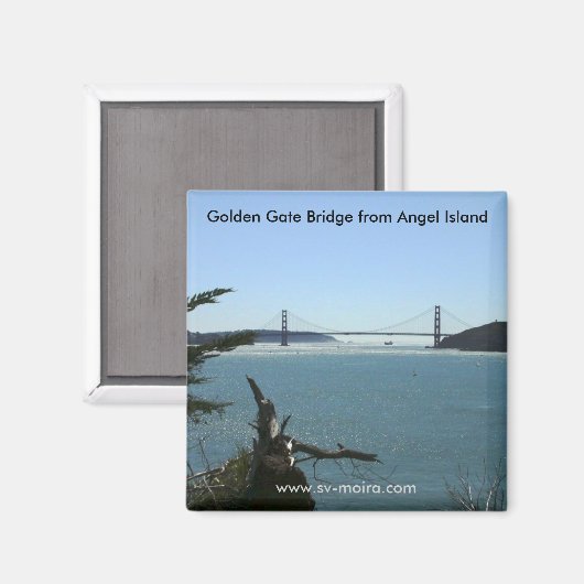 Golden Gate Bridge von Angel Island Magnet (Vorderseite/Rückseite)