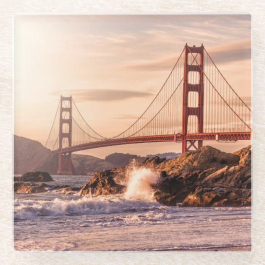 Golden Gate Bridge von Baker Beach Glasuntersetzer (Vorderseite)