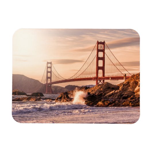 Golden Gate Bridge von Baker Beach Magnet (Horizontal)