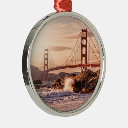 Golden Gate Bridge von Baker Beach Ornament Aus Metall (Rechts)
