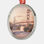 Golden Gate Bridge von Baker Beach Ornament Aus Metall (Links)
