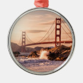 Golden Gate Bridge von Baker Beach Ornament Aus Metall (Vorne)