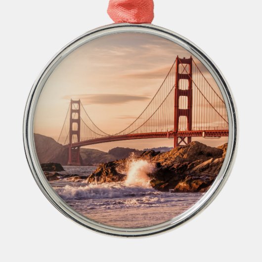 Golden Gate Bridge von Baker Beach Ornament Aus Metall (Vorne)