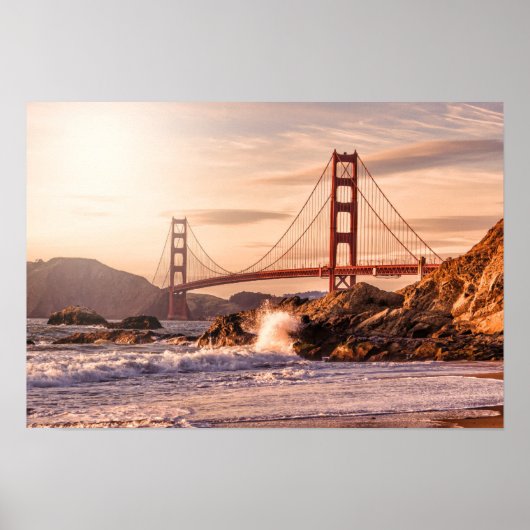 Golden Gate Bridge von Baker Beach Poster (Vorne)