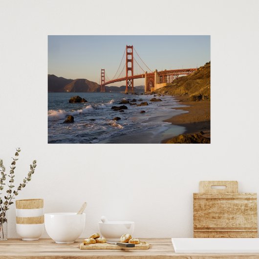 Golden Gate Bridge von Baker Beach Poster (Küche)