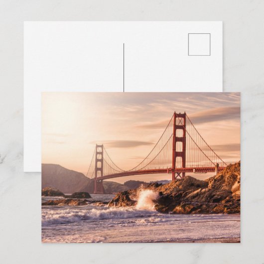 Golden Gate Bridge von Baker Beach Postkarte (Vorne/Hinten)