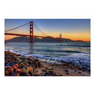 Golden gate bridge von San- Francisco Bayspur Poster