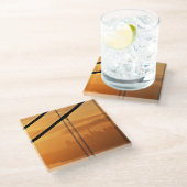 Golden gate bridge vor dem San Francisco Glasuntersetzer (Schrägansicht)