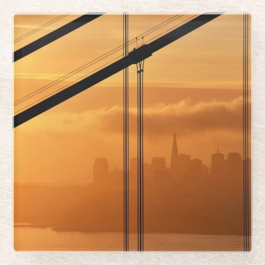 Golden gate bridge vor dem San Francisco Glasuntersetzer (Vorderseite)