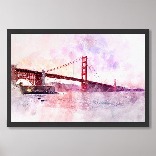 Golden Gate Bridge Wasserfarbe in San Francisco Fotodruck