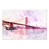 Golden Gate Bridge Wasserfarbe in San Francisco Fotodruck (Vorne)