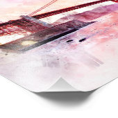 Golden Gate Bridge Wasserfarbe in San Francisco Fotodruck (Ecke)