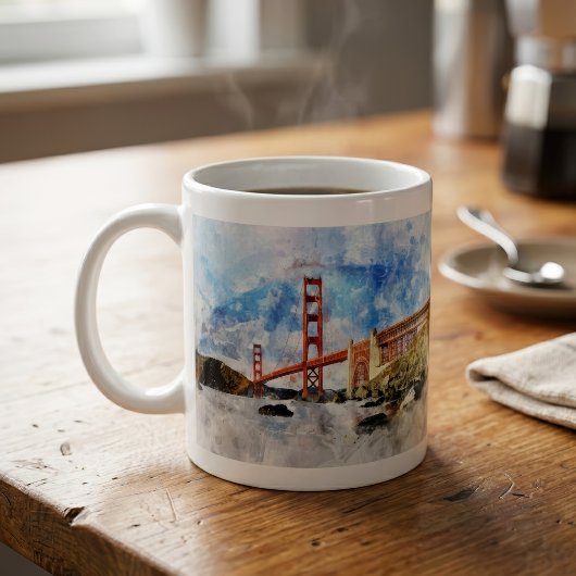 Golden Gate Bridge Wasserfarbe in San Francisco Kaffeetasse