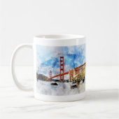 Golden Gate Bridge Wasserfarbe in San Francisco Kaffeetasse (Links)