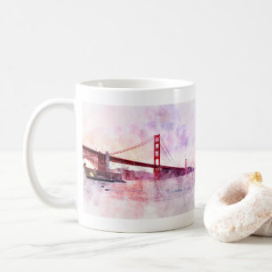 Golden Gate Bridge Wasserfarbe in San Francisco Kaffeetasse