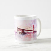 Golden Gate Bridge Wasserfarbe in San Francisco Kaffeetasse (VorderseiteRechts)
