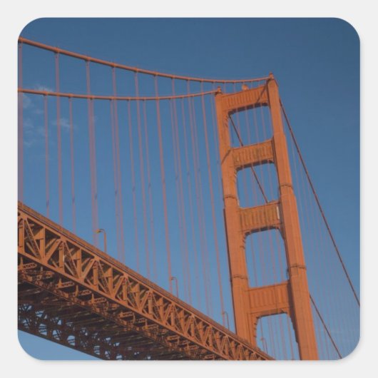 Golden Gate Bridge wie von Fort Point aus betracht Quadratischer Aufkleber (Vorderseite)