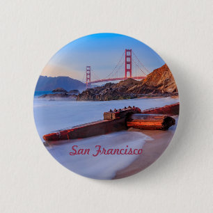 Golden-Gate-Brücke in San Francisco, Baker Beach Button