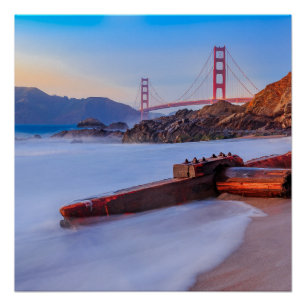 Golden Gate Brücke in San Francisco, Baker Beach Poster