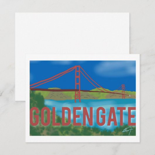 Golden Gate Dankeskarte (Vorne/Hinten)